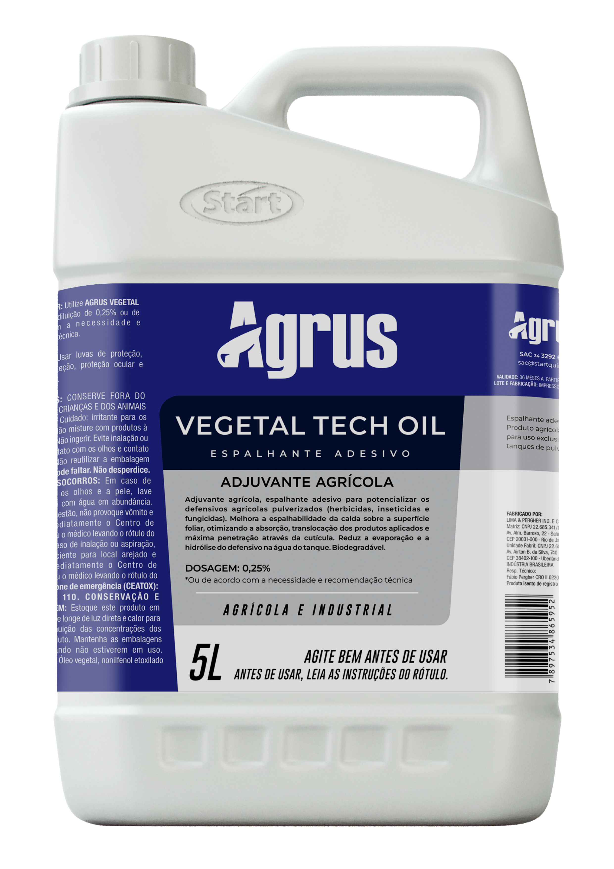 Coadyuvante Humectante Y Adherente Agrus Vegetal Tech Oil