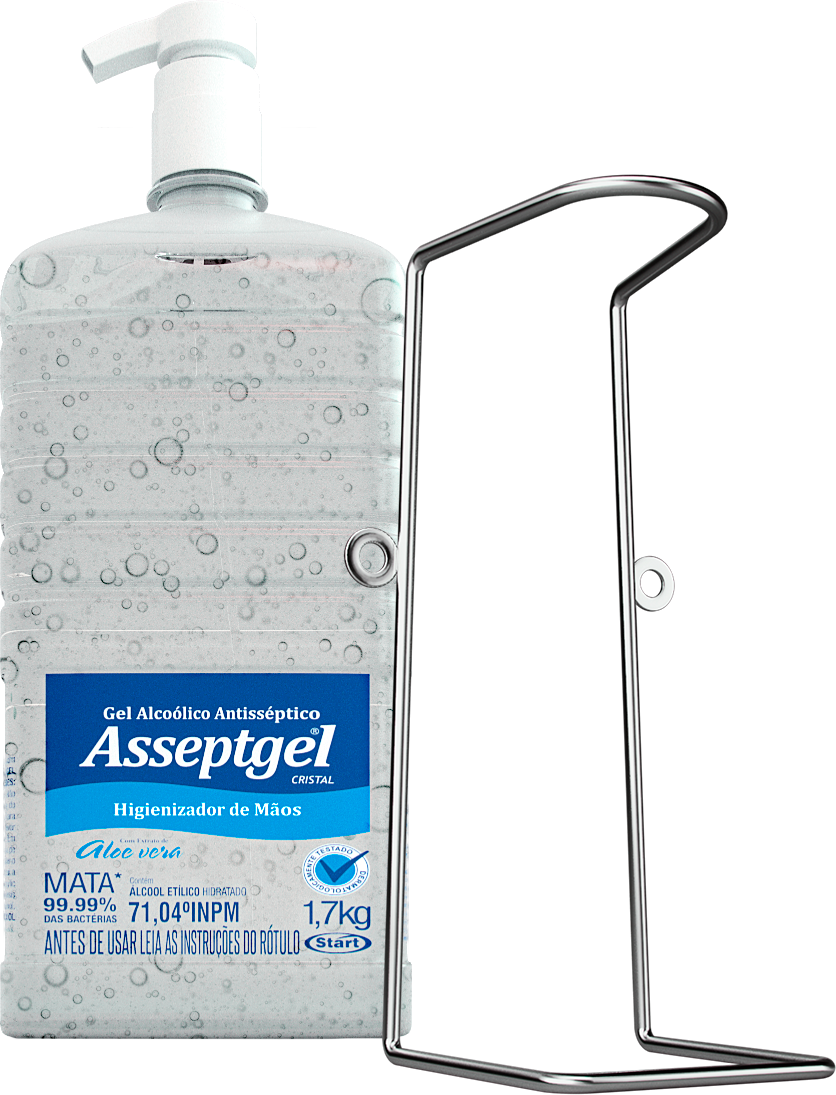 Alcohol En Gel Antiséptico Asseptgel Cristal Con Soporte
