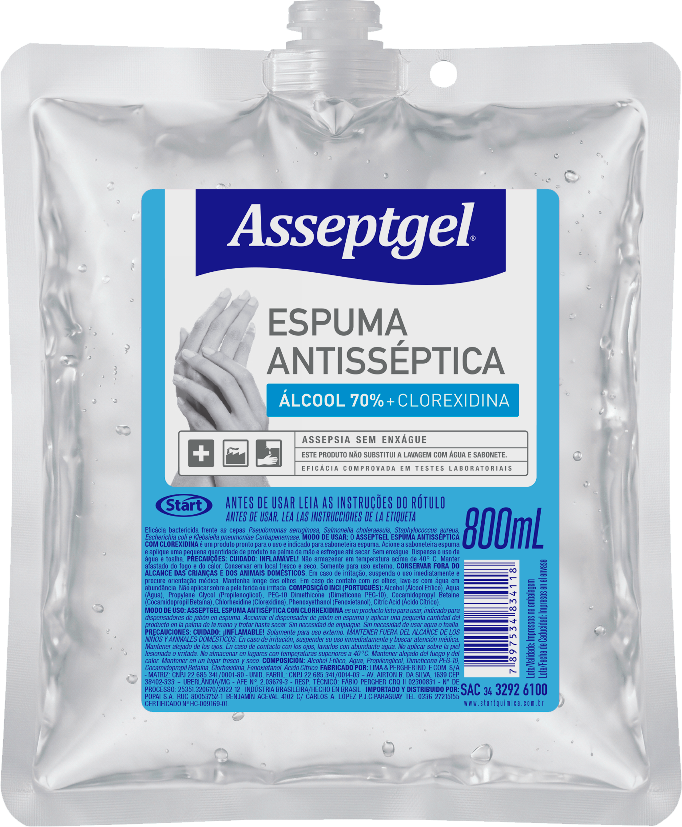 Espuma Antiséptica Con Clorhexidina Asseptgel