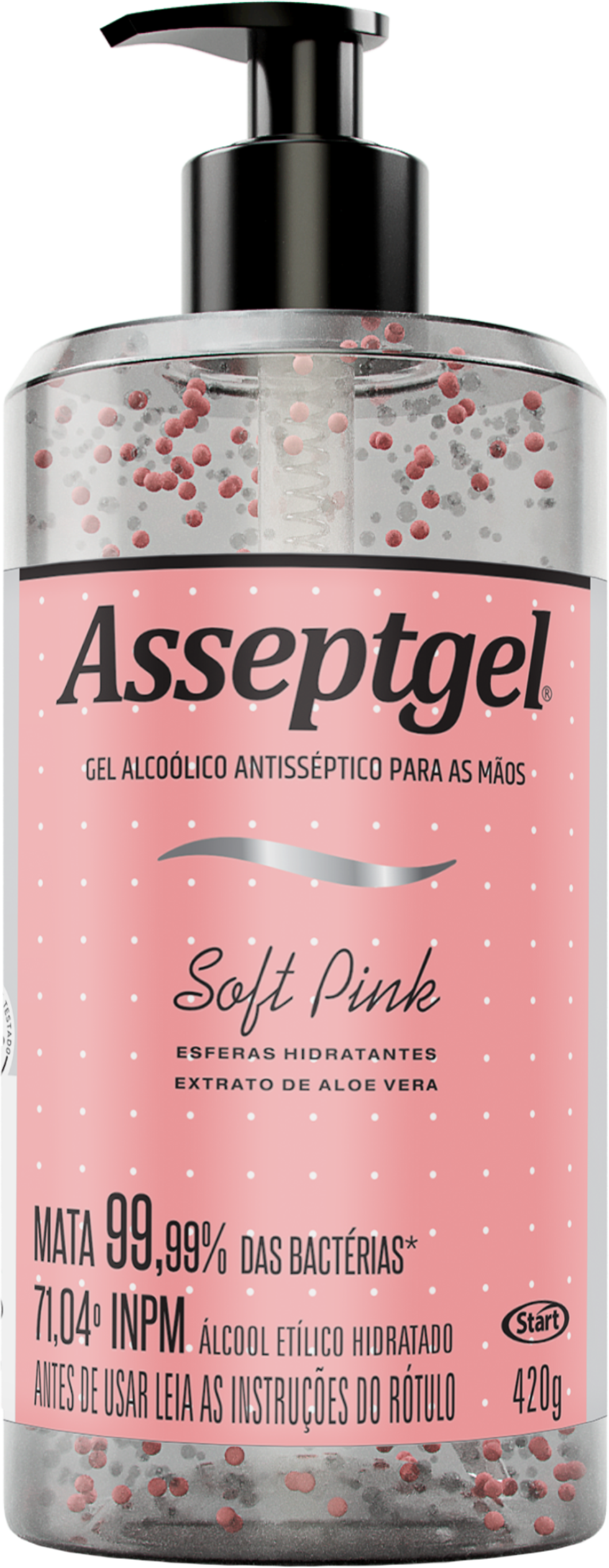 Alcohol en Gel Antiséptico Con Esferas Hidratantes Asseptgel Soft Pink