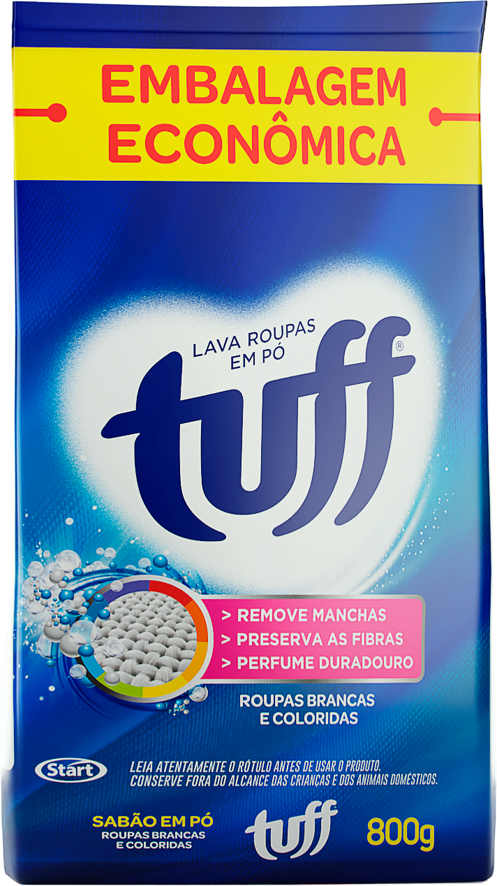 Lava Roupas em Pó Tuff 800G Sachet
