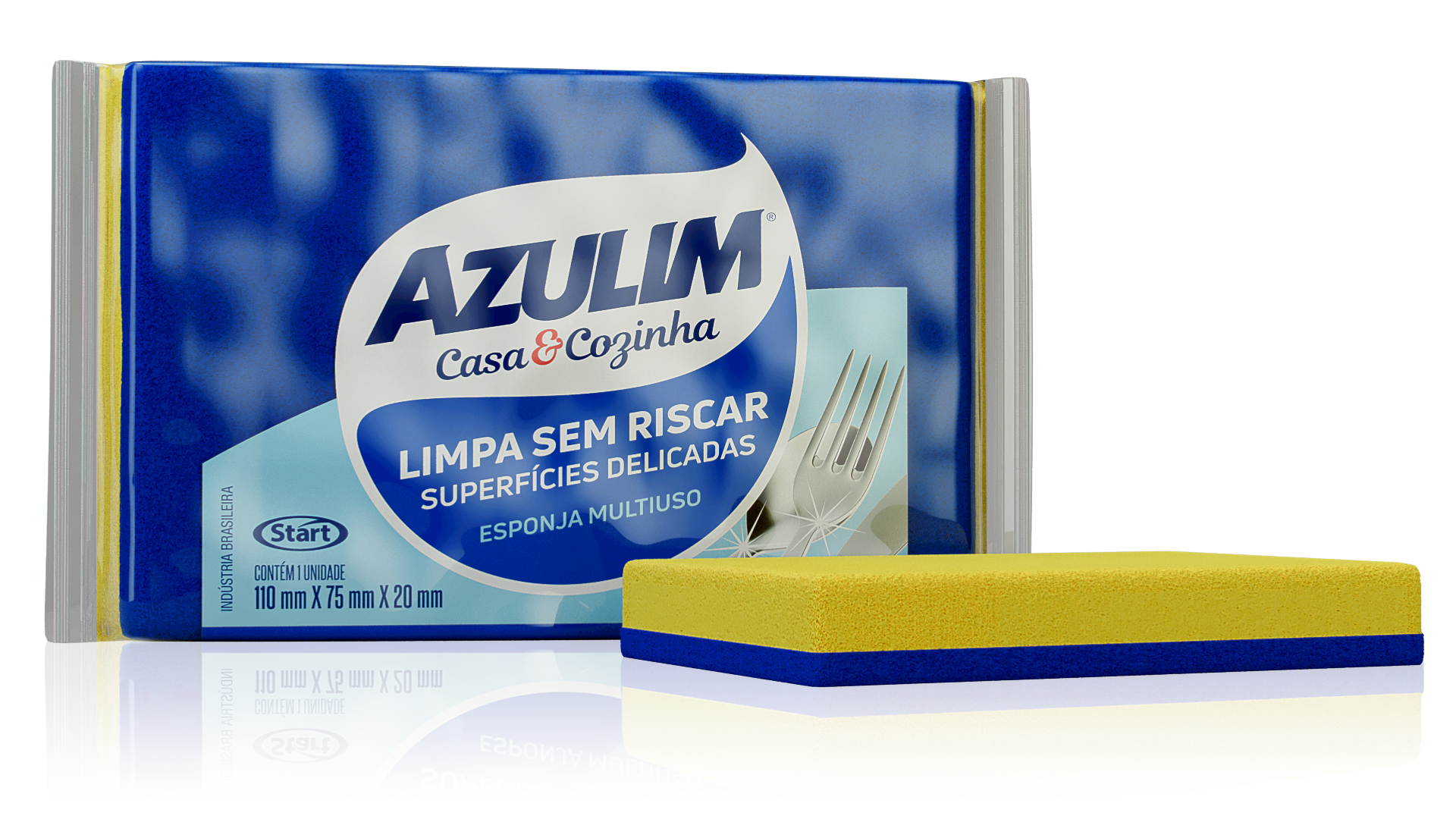 Esponja Dupla Cara Antirayaduras Azulim Hogar y Cocin
